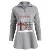 Sweat-shirt Sportif Queue de Bonhomme de Neige avec Quart Zip - Gris 2XL