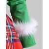 Robe de Noël à Carreaux Plume de Grande Taille à Lacets - Vert L