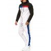 Contrast Zip Up Hoodie and Sports Pants Two Piece Set - BLACK S