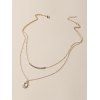 Collier Pendantif Multi-couches avec Faux Cristal Ovale - d'or 