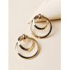 Boucles D'Oreilles Evidées Double Cercle en Alliage - d'or 