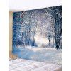 Tapisserie Murale Forêt Enneigée 3D Imprimée - Bleu Koi W91 X L71 INCH