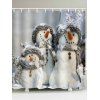 Rideau de Douche Imperméable de Noël à Imprimé Bonhomme de Neige - Nuage Gris W59 X L71 INCH