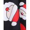 Christmas Santa Claus Snowman Scalloped V Neck Belted Dress - multicolor A XXL