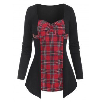 

Christmas Tartan Panel Knitwear, Black