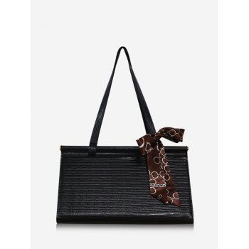 

Solid Work Scarf Embellished Handbag, Black