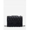 Sac à Bandoulière Matelassé Goutte D'Eau avec Chaîne - Noir 