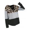 T-shirt Décontracté Croisé à Imprimé Léopard Animal  - Noir L