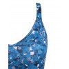 Robe de Noël Ligne A Flocon de Neige Bague en O Imprimé - Bleu profond S