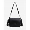 Sac à Bandoulière Tressé en Couleur Unie - Noir 