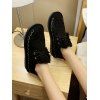Chaussures Plates Décontractées en Fausse Fourrure à Lacets - Noir EU 40