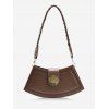 Sac à Bandoulière Texturé Tressé avec Sangle - café 