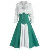 Robe à Lacets et Jupe Corset Haute Basse - Vert Clair de Mer M