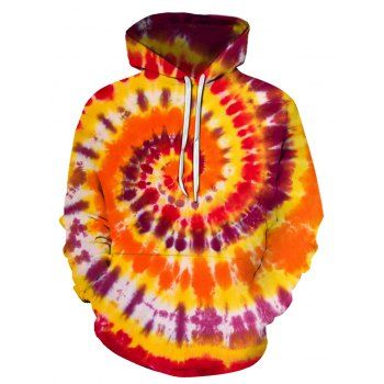 

Spiral Tie Dye Print Drawstring Hoodie, Multicolor