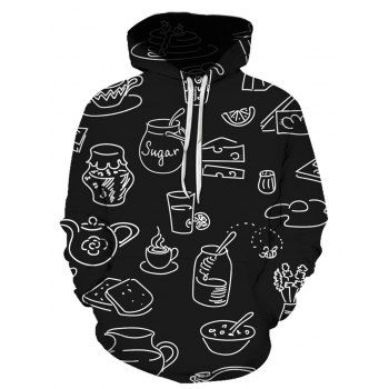 

Abstract Bottles Print Front Pocket Hoodie, Multicolor