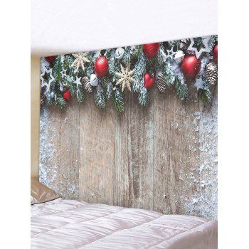 

Christmas Tree Balls Wood Board Print Tapestry Wall Hanging Art Decoration, Multicolor