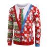 Santa Claus Pattern Crew Neck Christmas Sweatshirt - CLOVER GREEN 2XL