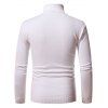 Turtleneck Pullover Plain Sweater - WHITE M