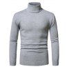 Turtleneck Pullover Plain Sweater - LIGHT GRAY XXL