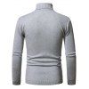 Turtleneck Pullover Plain Sweater - LIGHT GRAY XL
