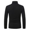 Turtleneck Pullover Plain Sweater - BLACK M