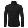 Turtleneck Pullover Plain Sweater - BLACK M