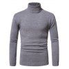Turtleneck Pullover Plain Sweater - LIGHT GRAY XL