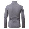 Turtleneck Pullover Plain Sweater - DARK GRAY XXL