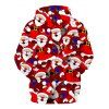 Christmas Santa Claus Drawstring Front Pocket Hoodie - multicolor 2XL
