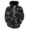 Abstract Bottles Print Front Pocket Hoodie - multicolor 3XL