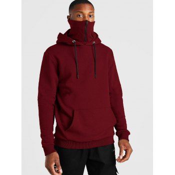 

Pullover Zip Design Fleece Hoodie, Red