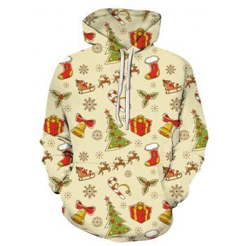 Christmas Pattern Front Pocket Hoodie