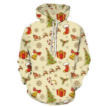 

Christmas Pattern Front Pocket Hoodie, Multicolor