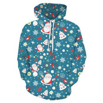 

Christmas Printed Front Pocket Hoodie, Multicolor