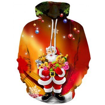 

Christmas Santa Claus Front Pocket Hoodie, Multicolor