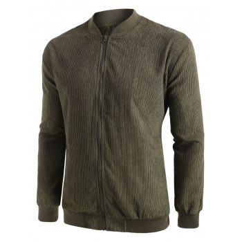 

Ribbed Elbow Patch Corduroy Jacket, Army green