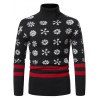Christmas Snowflake Pattern Turtleneck Sweater - WHITE XXL