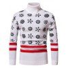 Christmas Snowflake Pattern Turtleneck Sweater - BLACK XXL