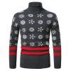 Christmas Snowflake Pattern Turtleneck Sweater - BLACK XXL