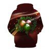 Sweat à Capuche Imprimé Boule et Baies de Noël avec Poche Kangourou - multicolor 3XL