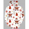 Christmas Santa Claus Snowflake Print Front Pocket Hoodie - multicolor 3XL
