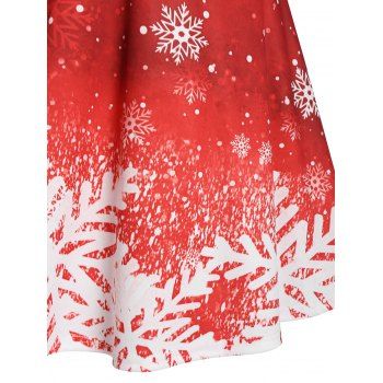 Christmas Party Dress Snowflake Print Ombre Color Dress