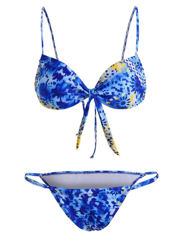 Maillot de Bain Bikini Tanga Tie-Dye - Bleu profond L