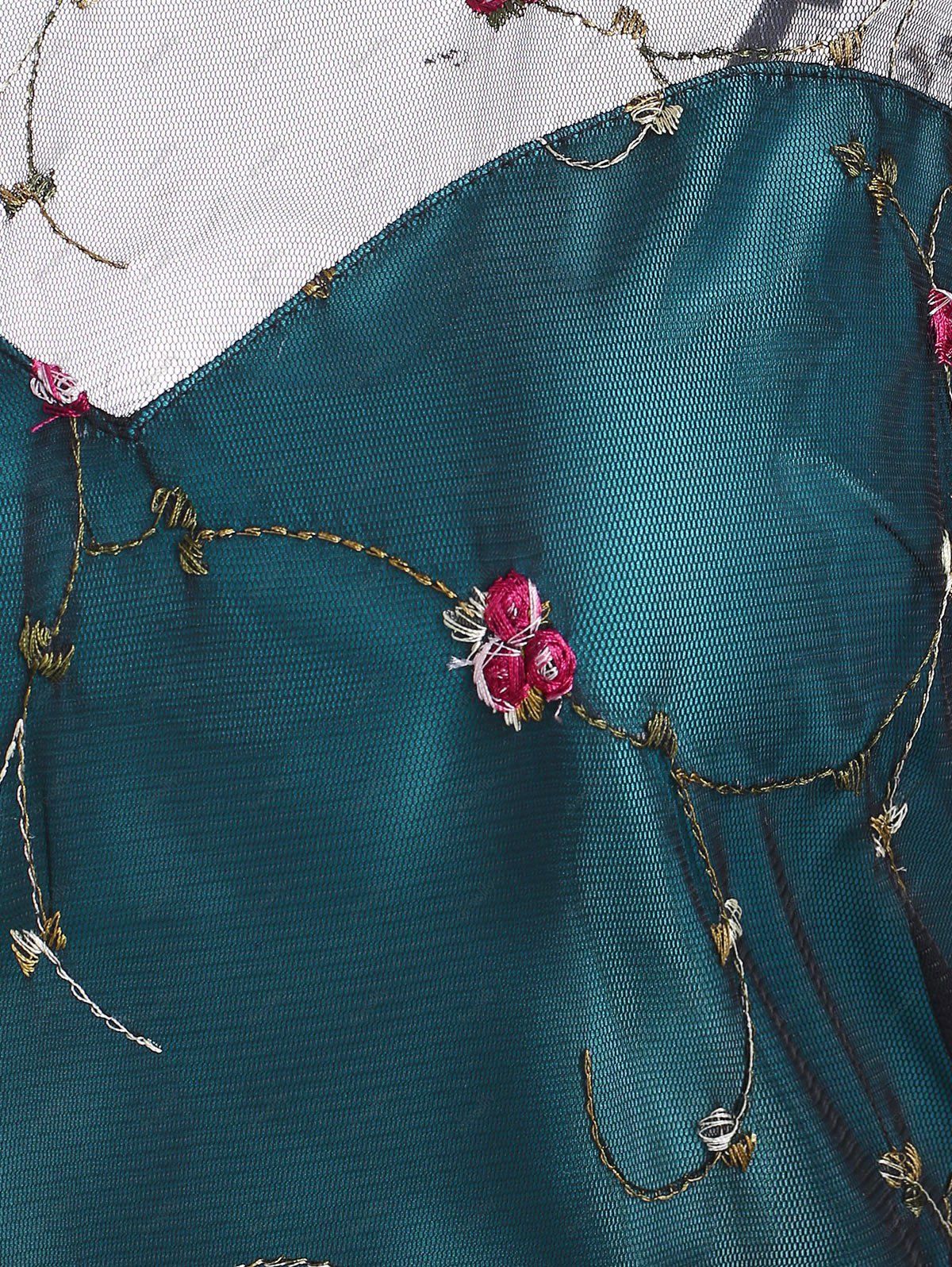 embroidered mesh overlay