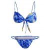 Maillot de Bain Bikini Tanga Tie-Dye - Bleu profond M
