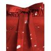 Santa Elk Pattern Bowknot A Line Dress - RED 3XL