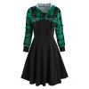 Robe à Capuche à Carreaux Imprimé à Bretelle Bouclée à Lacets - multicolor A XL