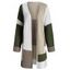 Color Blocking Open Drop Shoulder Knitted Coat - LIGHT GRAY S