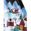 Christmas Snow Print Cami Dress with Bolero Jacket - BLACK XL
