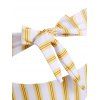 Striped Tied Cutout High Waisted Bandeau Bikini Swimwear - YELLOW L